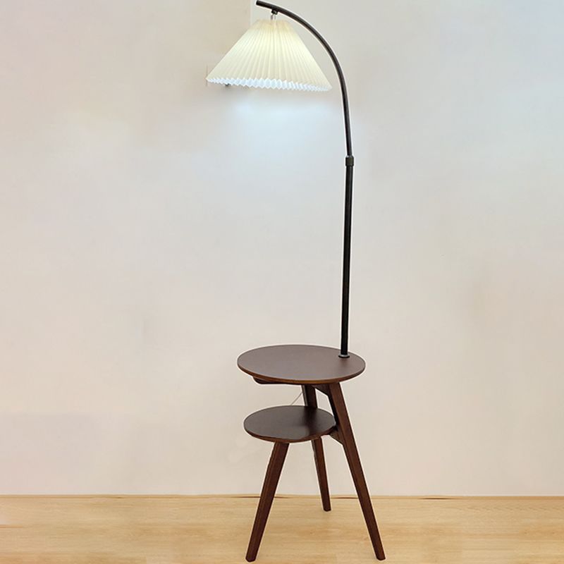 Lampada da terra con tavolino legno naturale - Clowasit.com