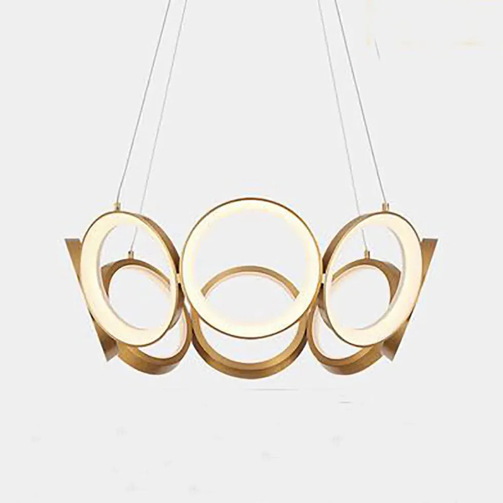 Lampadario Plafoniera Moderno Anello Dorato Petali - clowasit.com