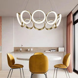 Lampadario Plafoniera Moderno Anello Dorato Petali - clowasit.com