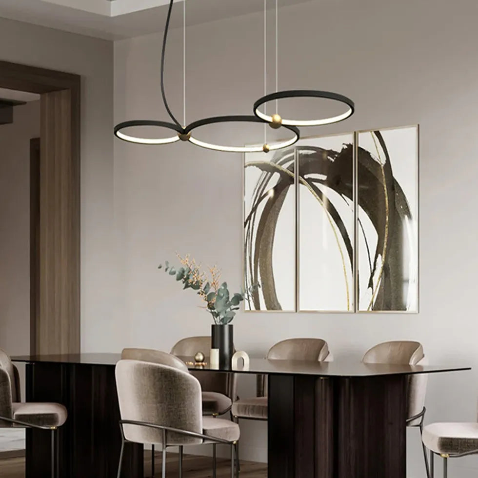 Lampadari a plafoniera moderni cerchio doppio nero - clowasit.com