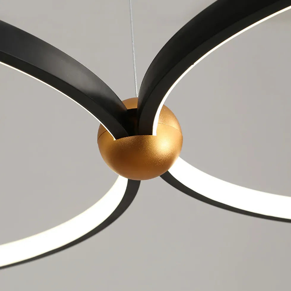 Lampadari a plafoniera moderni cerchio doppio nero - clowasit.com