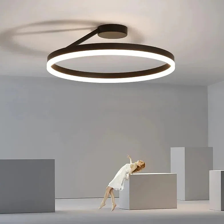 Plafoniera Rotonda Elegante per Camera Nera Minimalista - clowasit.com