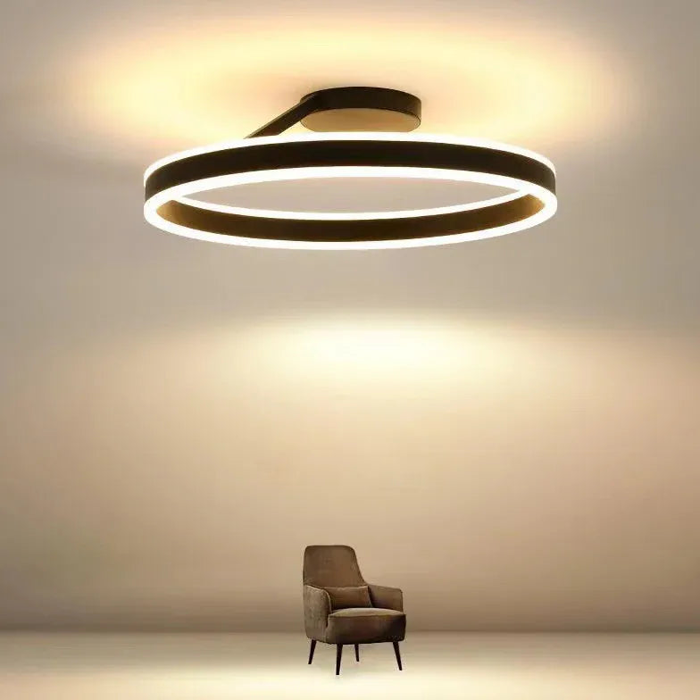 Plafoniera Rotonda Elegante per Camera Nera Minimalista - clowasit.com