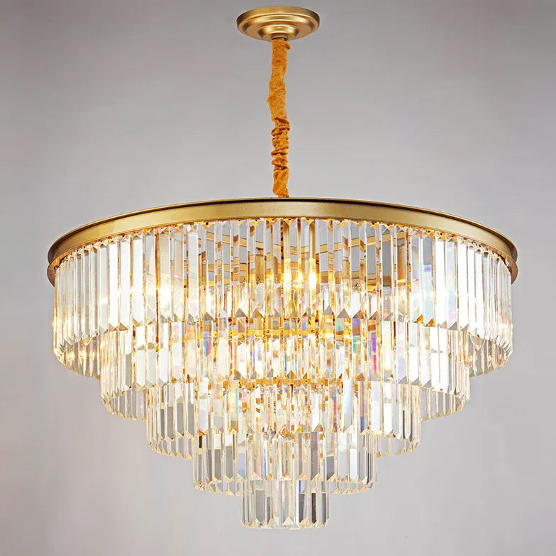 Pendenti per lampadari in cristallo oro multistrato - clowasit.com