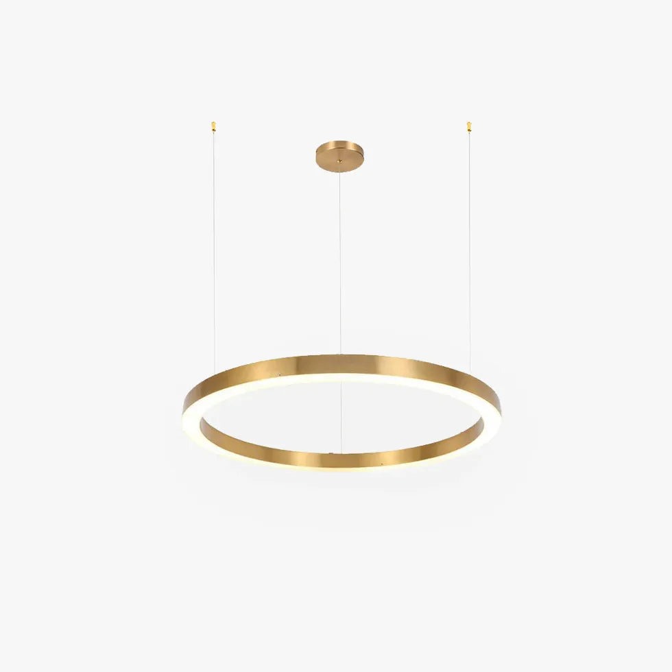 Lampadari moderni molto luminosi anello dorato elegante - clowasit.com
