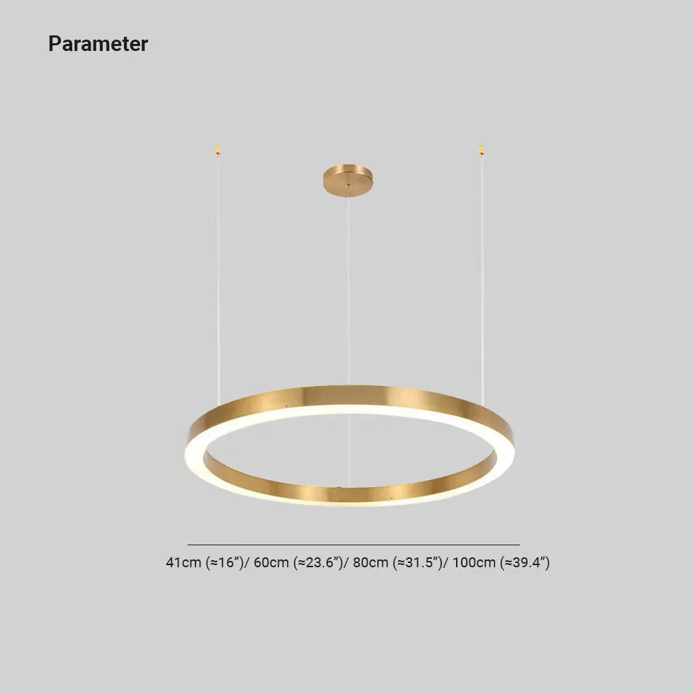 Lampadari moderni molto luminosi anello dorato elegante - clowasit.com