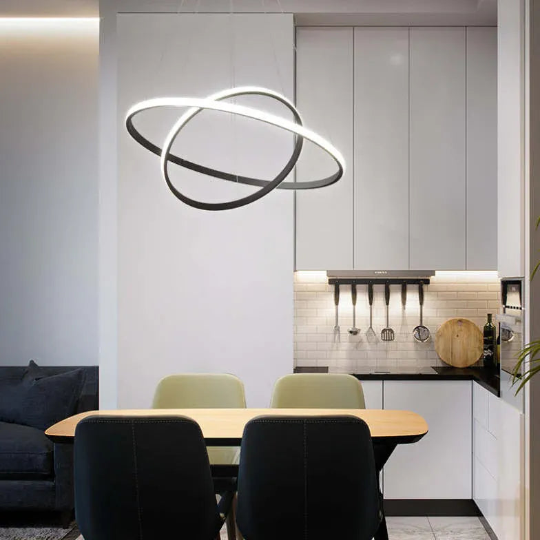 Lampadario da soggiorno moderno con LED circolare - clowasit.com
