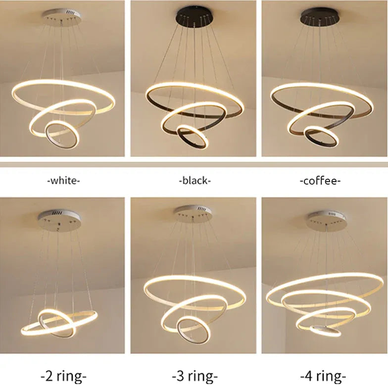 Lampadario da soggiorno moderno con LED circolare - clowasit.com