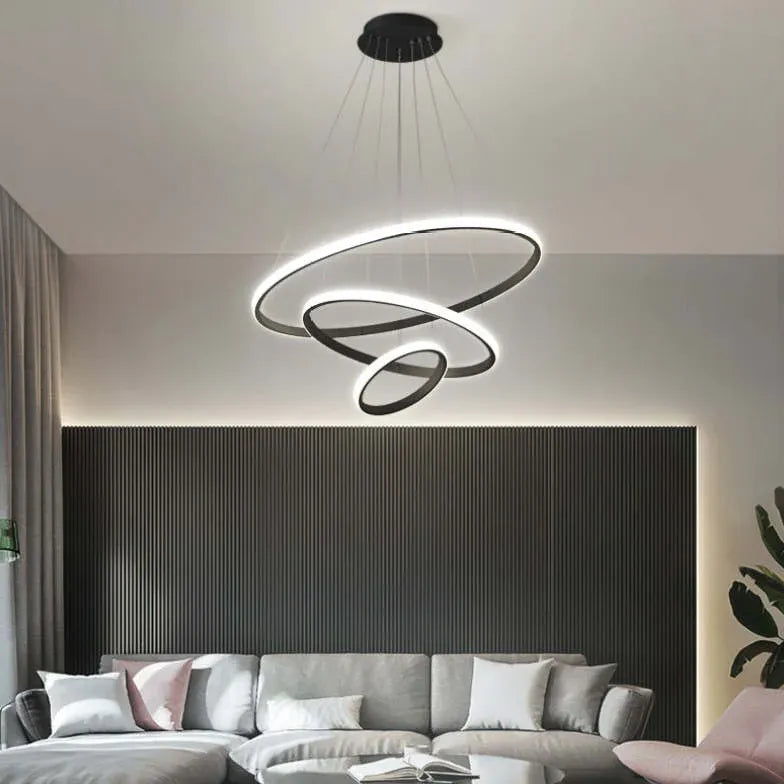 Lampadario da soggiorno moderno con LED circolare - clowasit.com