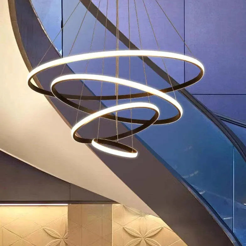 Lampadario da soggiorno moderno con LED circolare - clowasit.com