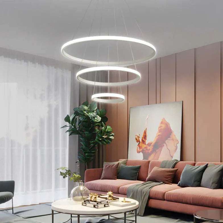 Lampadario da soggiorno moderno con LED circolare - clowasit.com