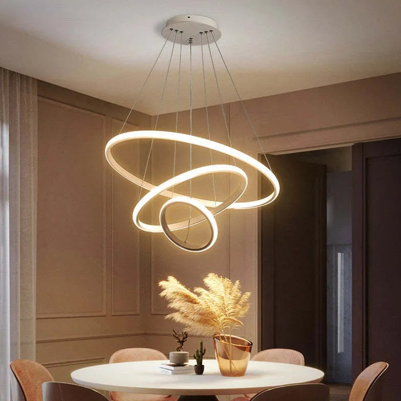 Lampadario da soggiorno moderno con LED circolare - clowasit.com