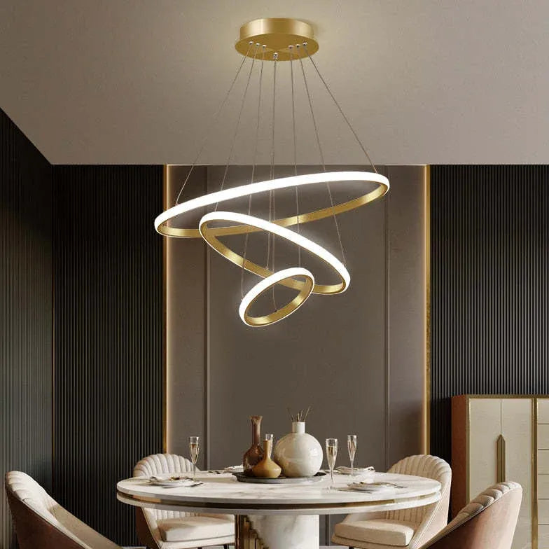 Lampadario da soggiorno moderno con LED circolare - clowasit.com