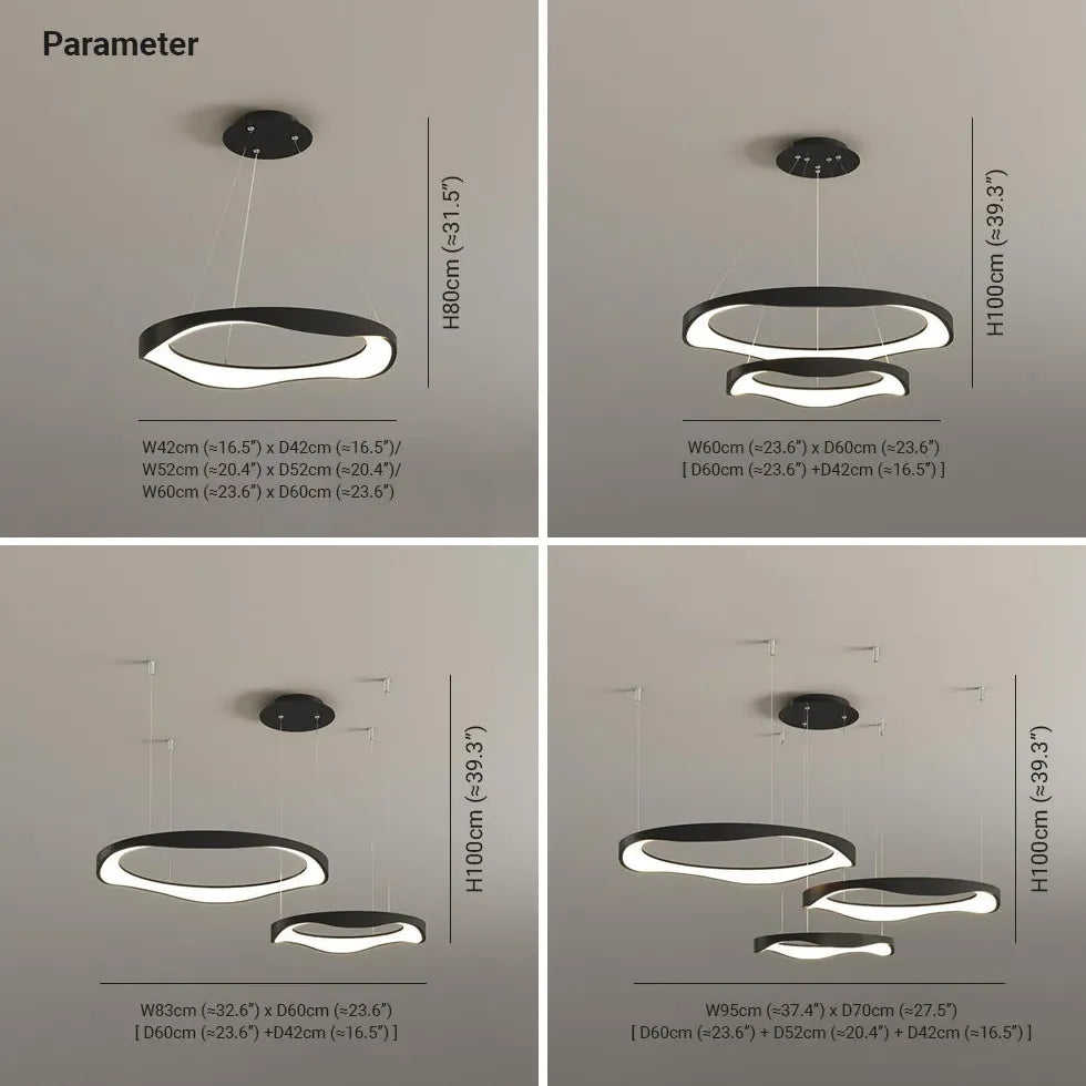 Lampadari moderni soggiorno grandi dimensioni LED anello - clowasit.com