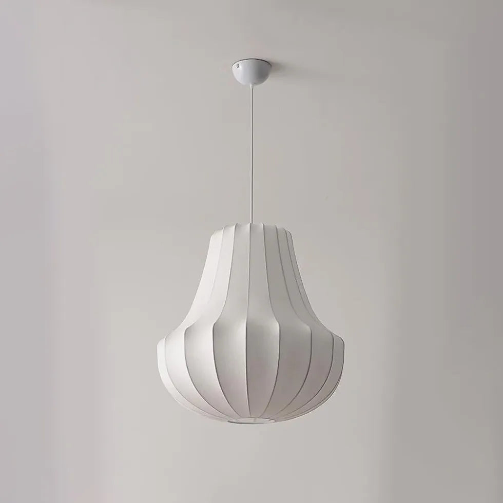 Lampadari in metallo Eleganza in seta bianca - clowasit.com