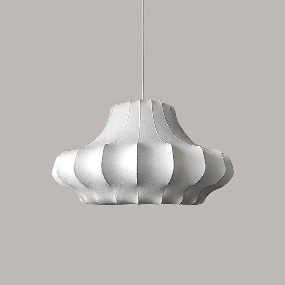 Lampadari in metallo Eleganza in seta bianca - clowasit.com