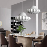 Lampadari in metallo Eleganza in seta bianca - clowasit.com