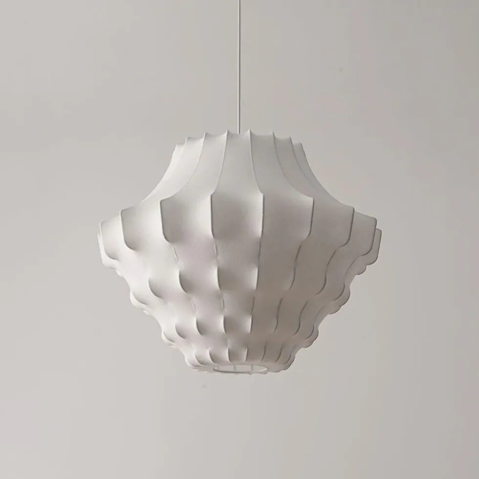 Lampadari in metallo Eleganza in seta bianca - clowasit.com