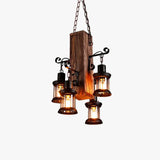 Lampadari vintage a sospensione con lanterne in legno - clowasit.com