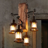 Lampadari vintage a sospensione con lanterne in legno - clowasit.com