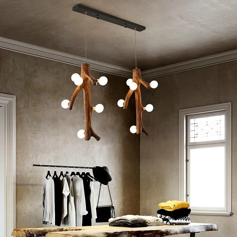 Lampadario da bar moderno in legno creativo - clowasit.com