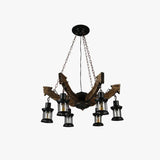 Lampadario a sospensione in legno multi lanterne - clowasit.com