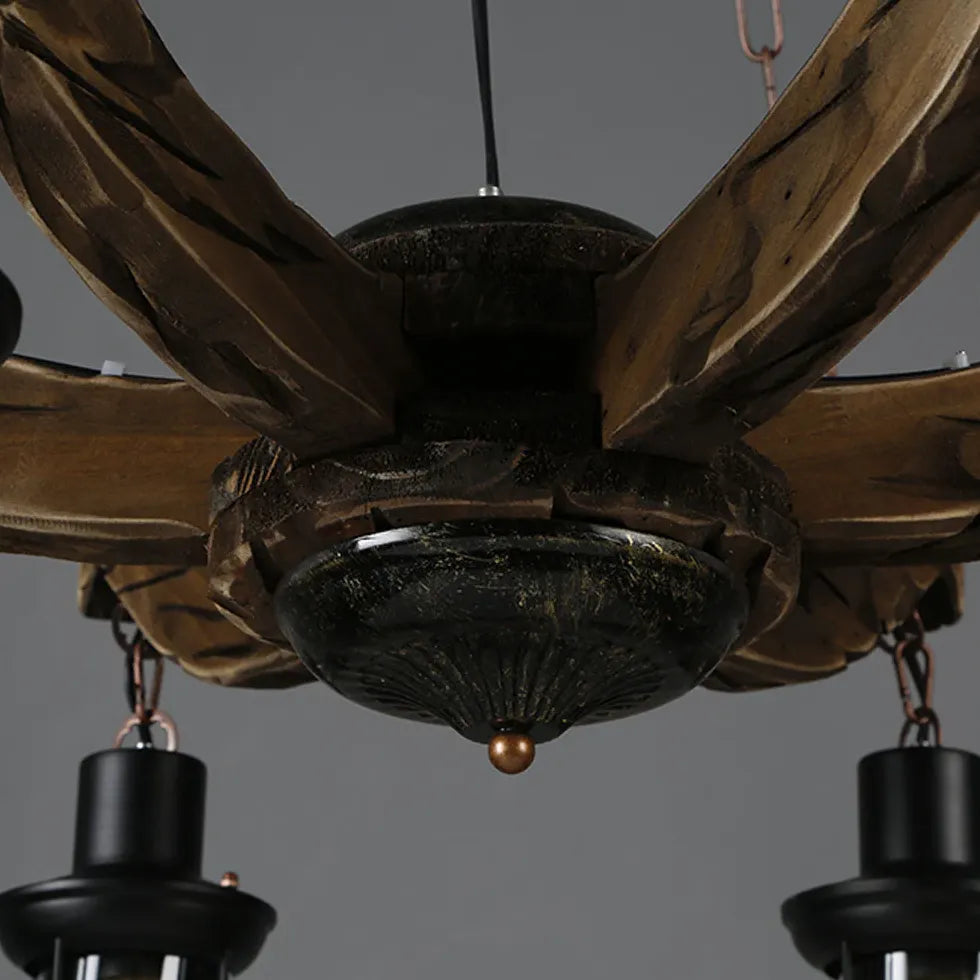Lampadario a sospensione in legno multi lanterne - clowasit.com