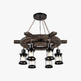 Lampadari design industriale Ruota in legno - clowasit.com