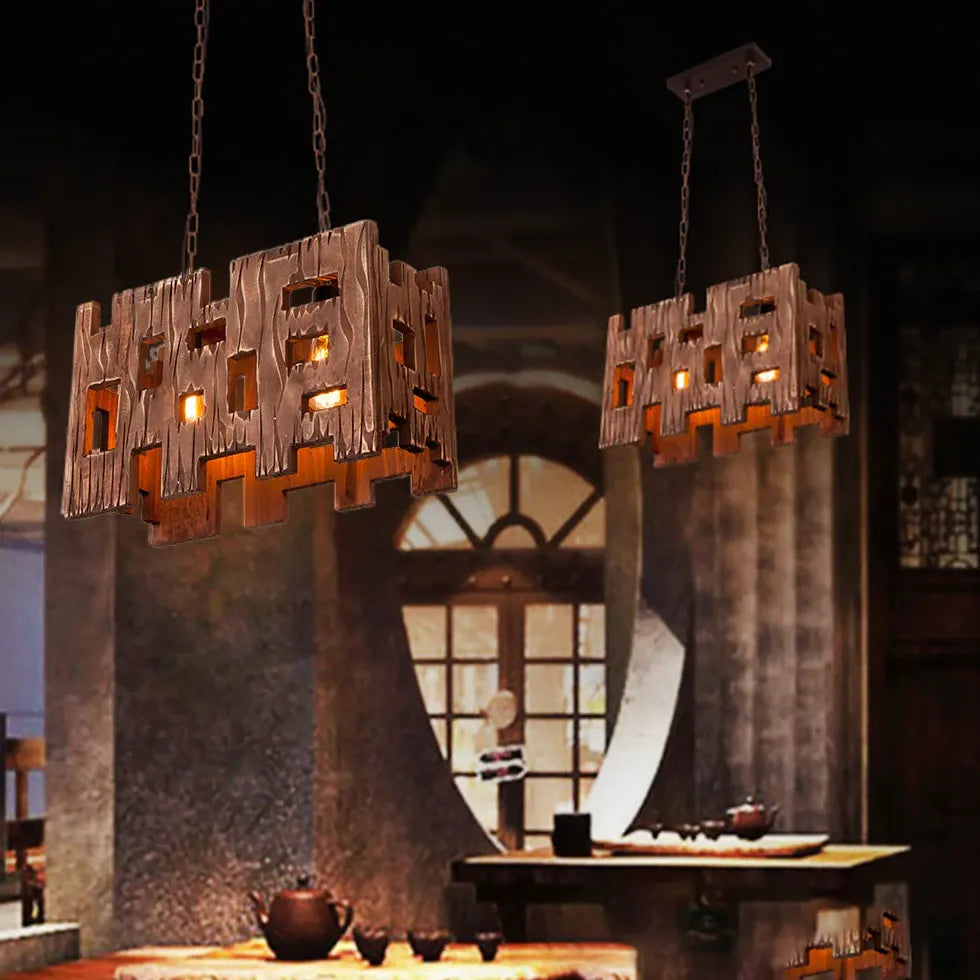Lampadari pendenti vintage per ristorante in legno - clowasit.com