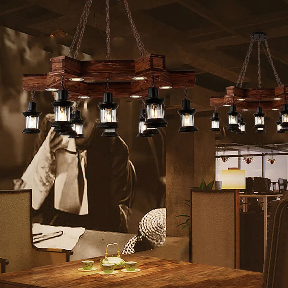 Lampadari industriali grandi in legno navale - clowasit.com