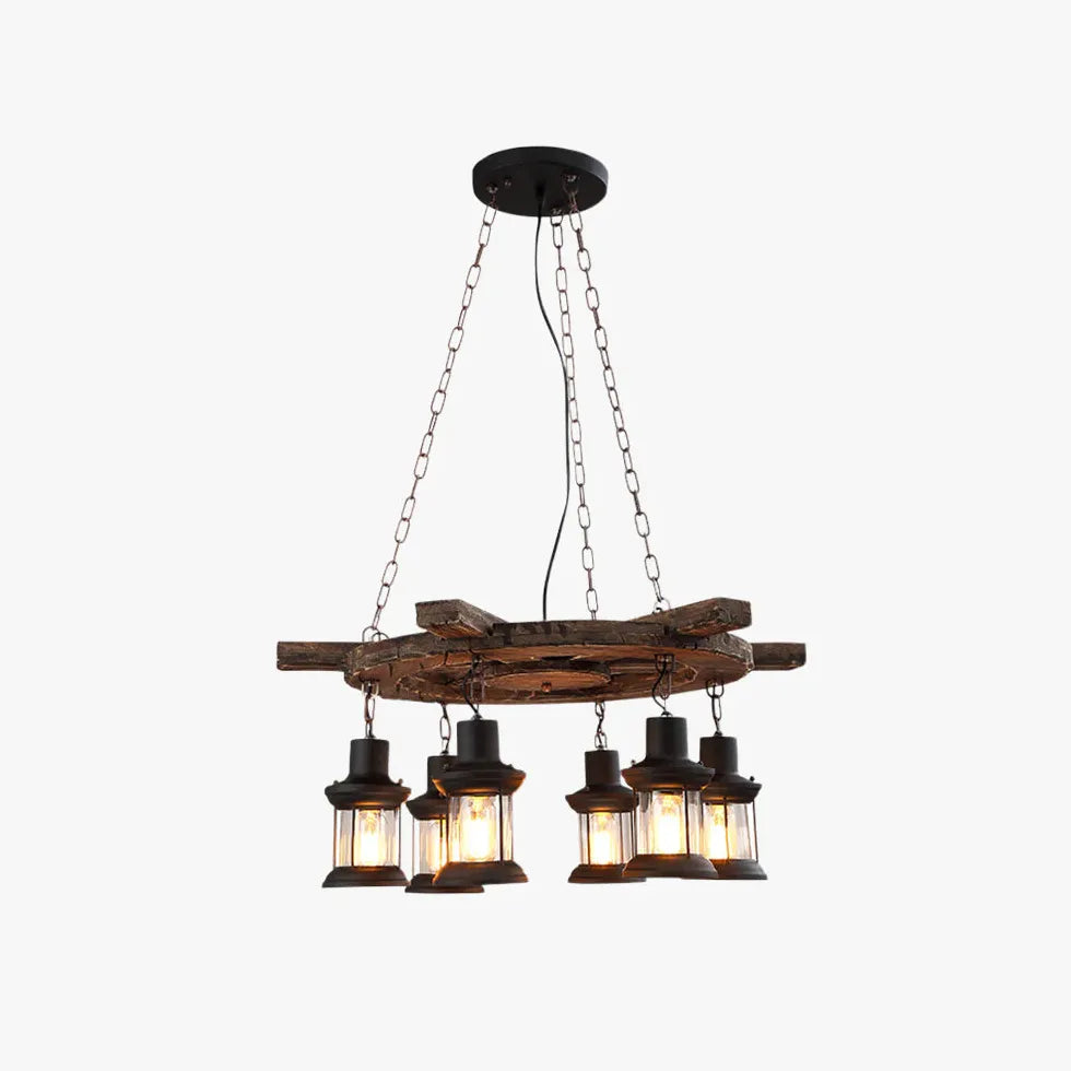Lampadario da soffitto vintage legno multi luce - clowasit.com