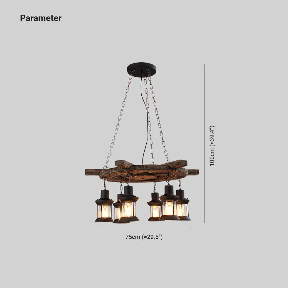 Lampadario da soffitto vintage legno multi luce - clowasit.com