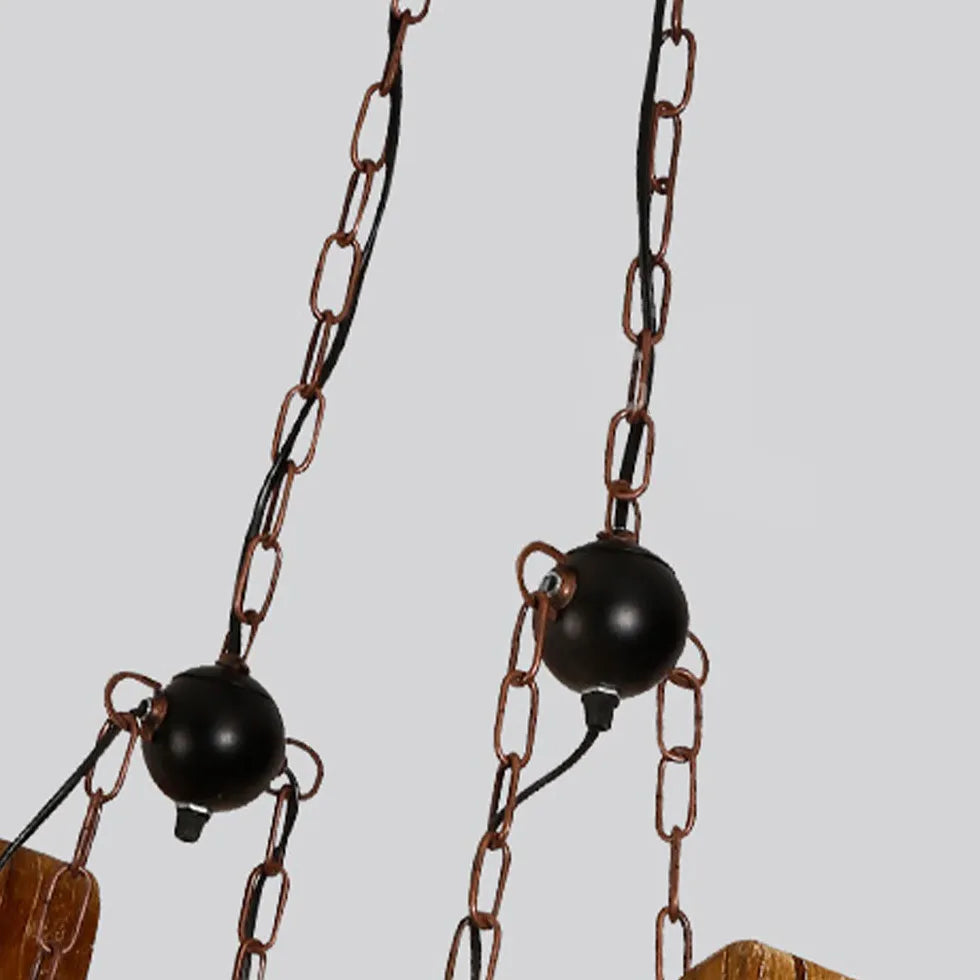 Lampadario a Lanterna Vintage Raffinato in Legno - clowasit.com