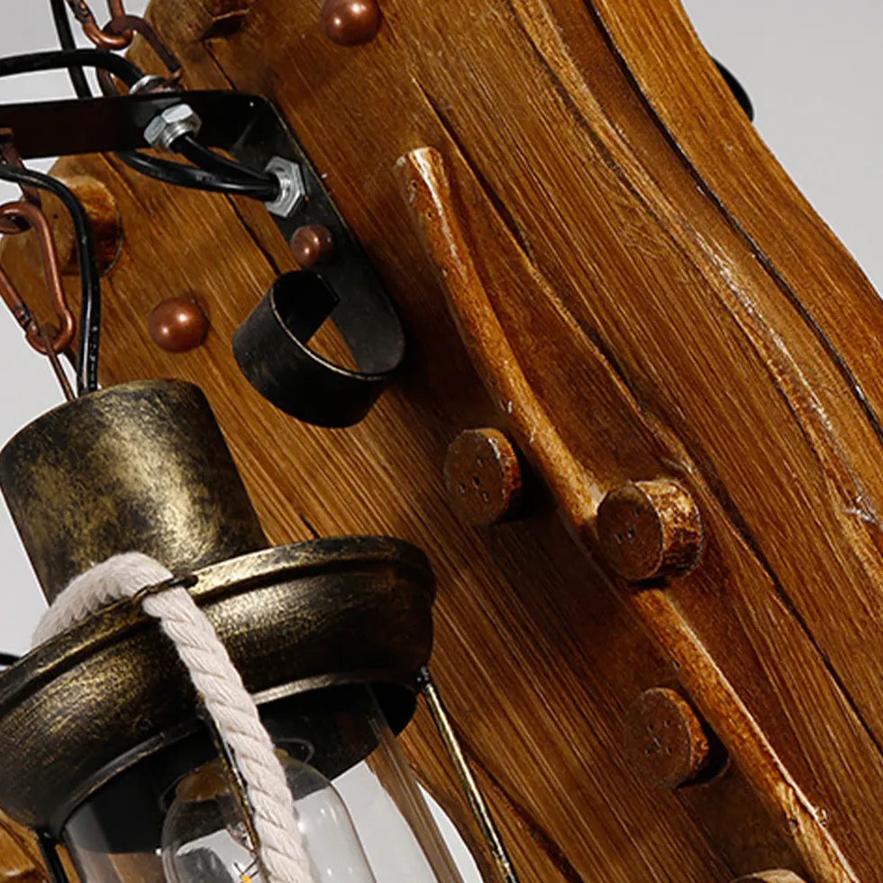 Lampadario a Lanterna Vintage Raffinato in Legno - clowasit.com