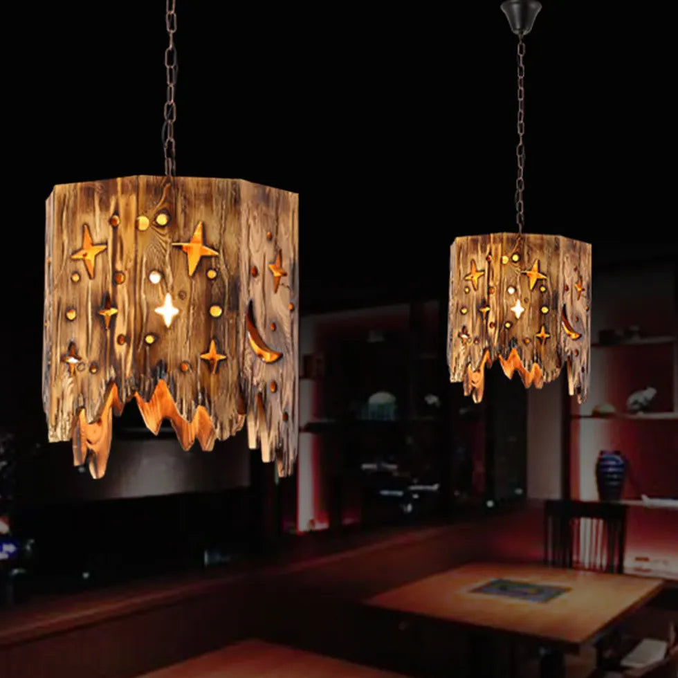 Lampadario Pendente Vintage Con Sculture a Stella - clowasit.com