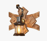 Applique in legno vintage lanterna classica - clowasit.com
