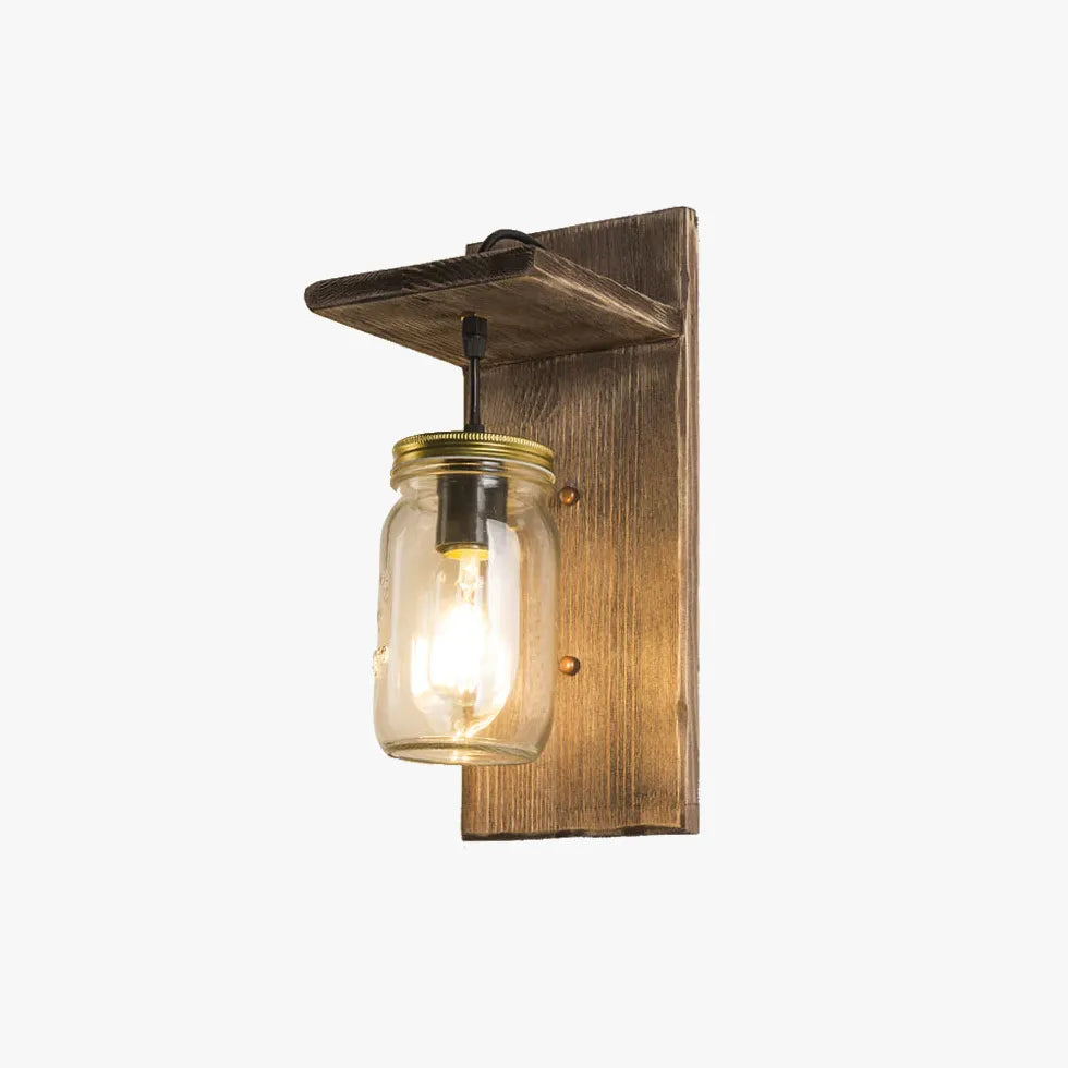Applique da parete stile antico legno vetro - clowasit.com