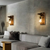 Applique da parete stile antico legno vetro - clowasit.com