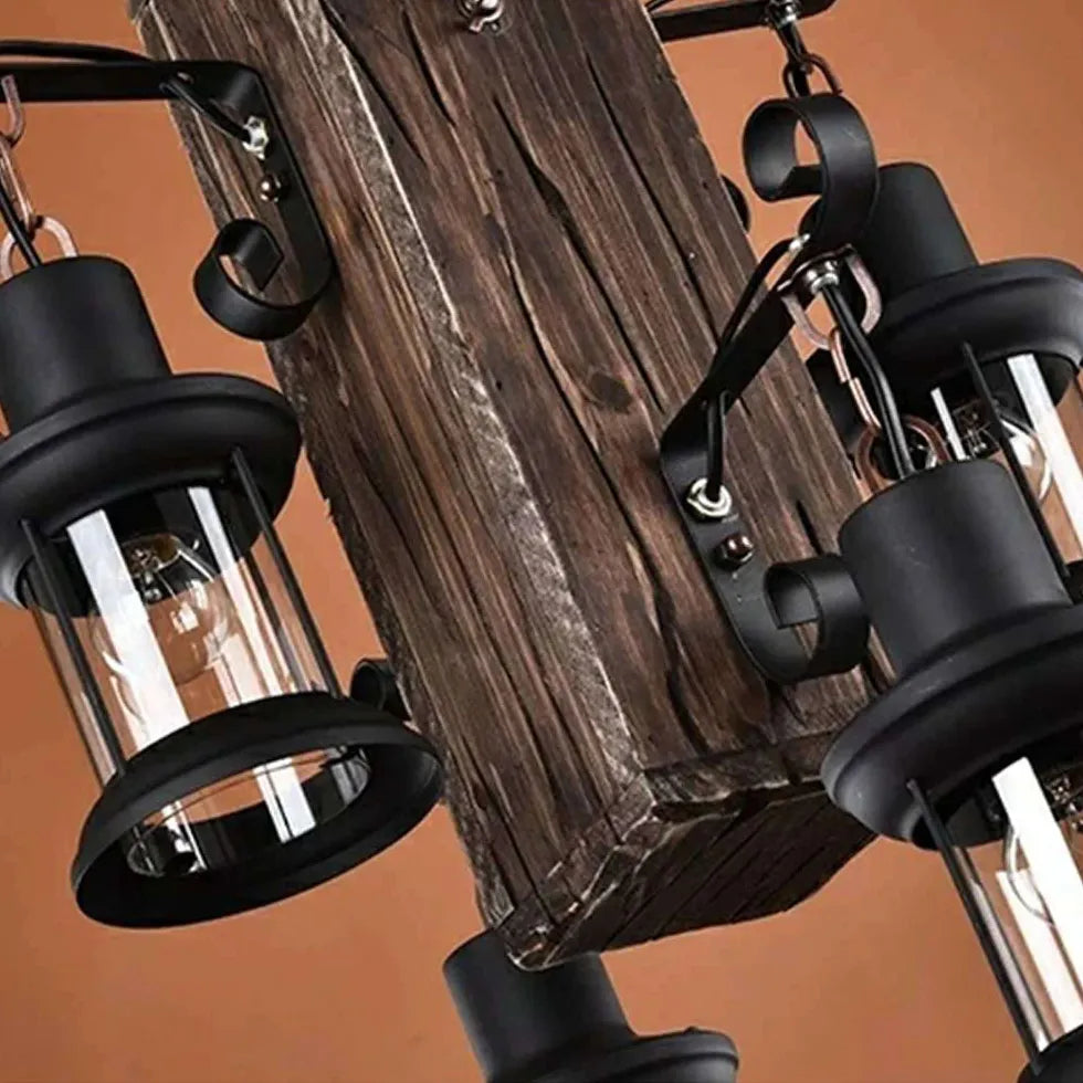 Lampadari sospesi vintage Lampade a lanterna in legno - clowasit.com