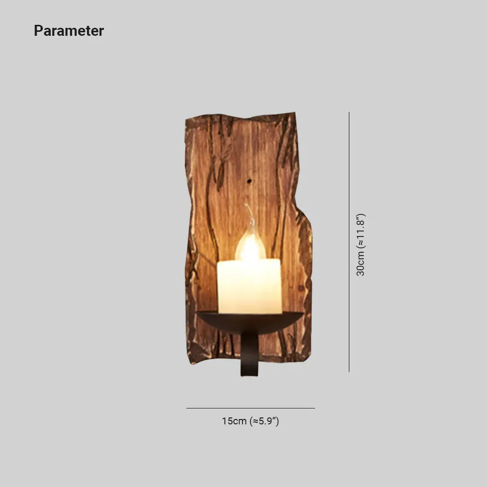 Applique in legno rustico Candelabro da letto - clowasit.com