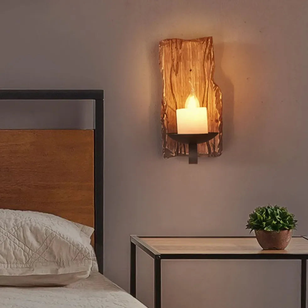 Applique in legno rustico Candelabro da letto - clowasit.com