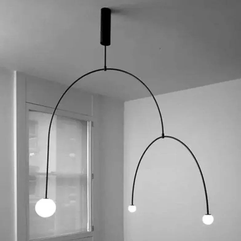 Lampadari moderni camera neri ad arco minimalisti - clowasit.com