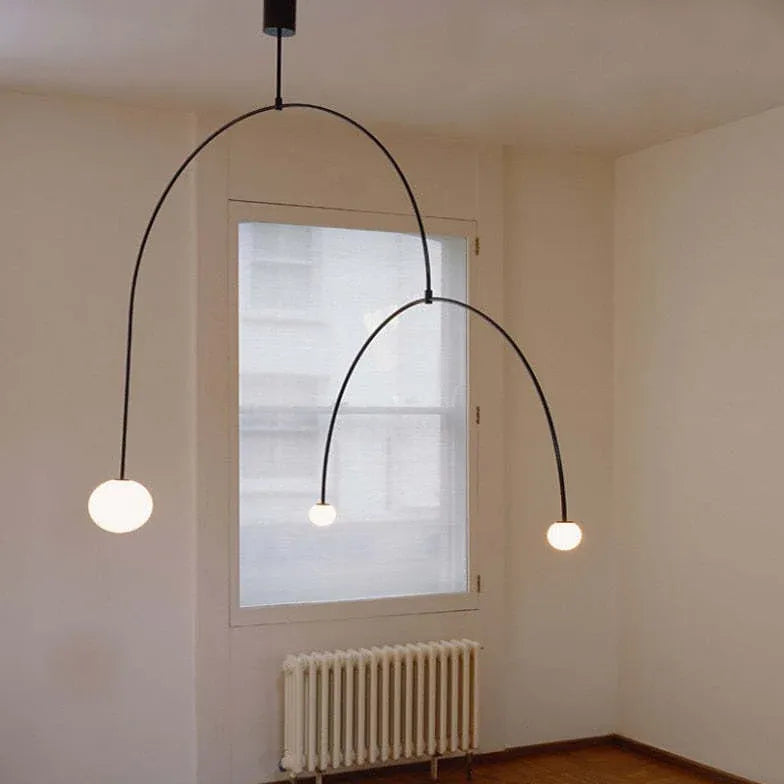 Lampadari moderni camera neri ad arco minimalisti - clowasit.com