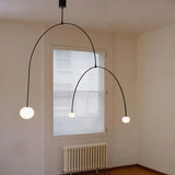Lampadari moderni camera neri ad arco minimalisti - clowasit.com