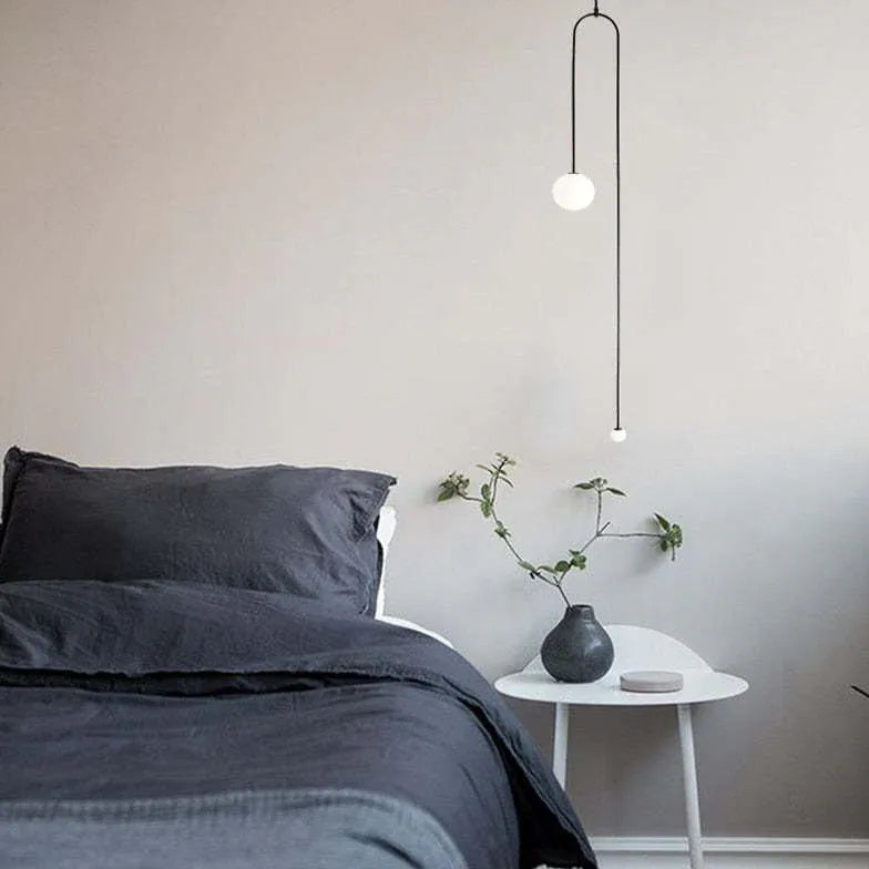 Lampadari moderni camera neri ad arco minimalisti - clowasit.com