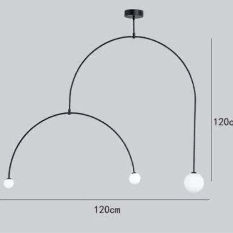 Lampadari moderni camera neri ad arco minimalisti - clowasit.com