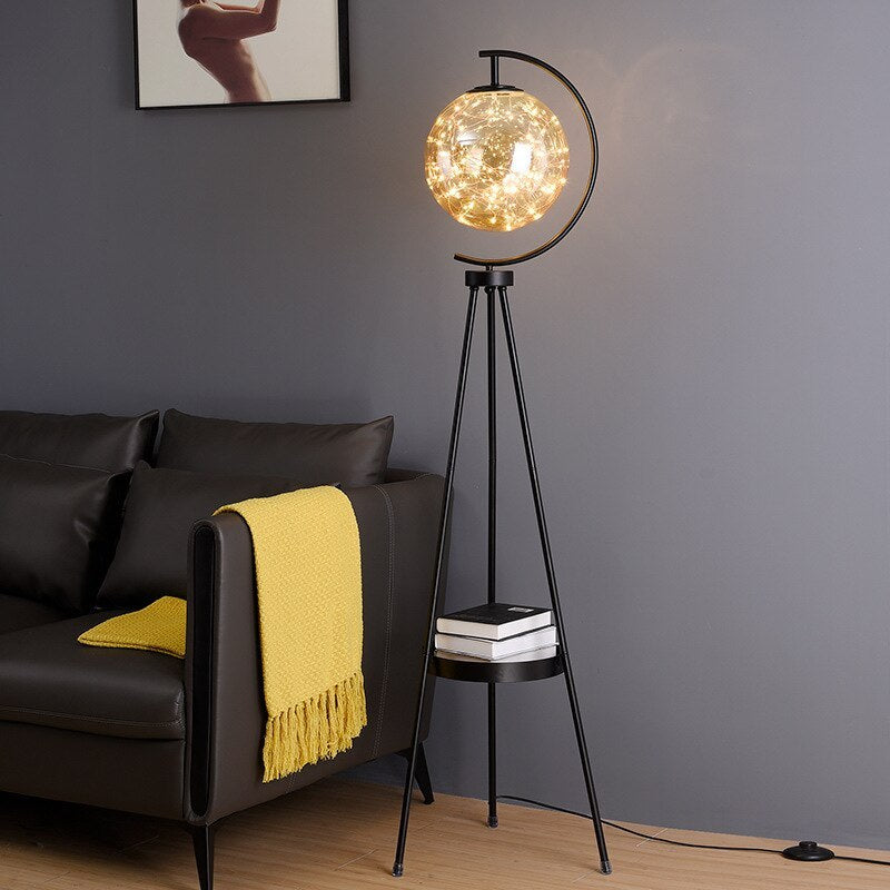 Lampada da terra oro sfera stellata decorativa - Clowasit.com