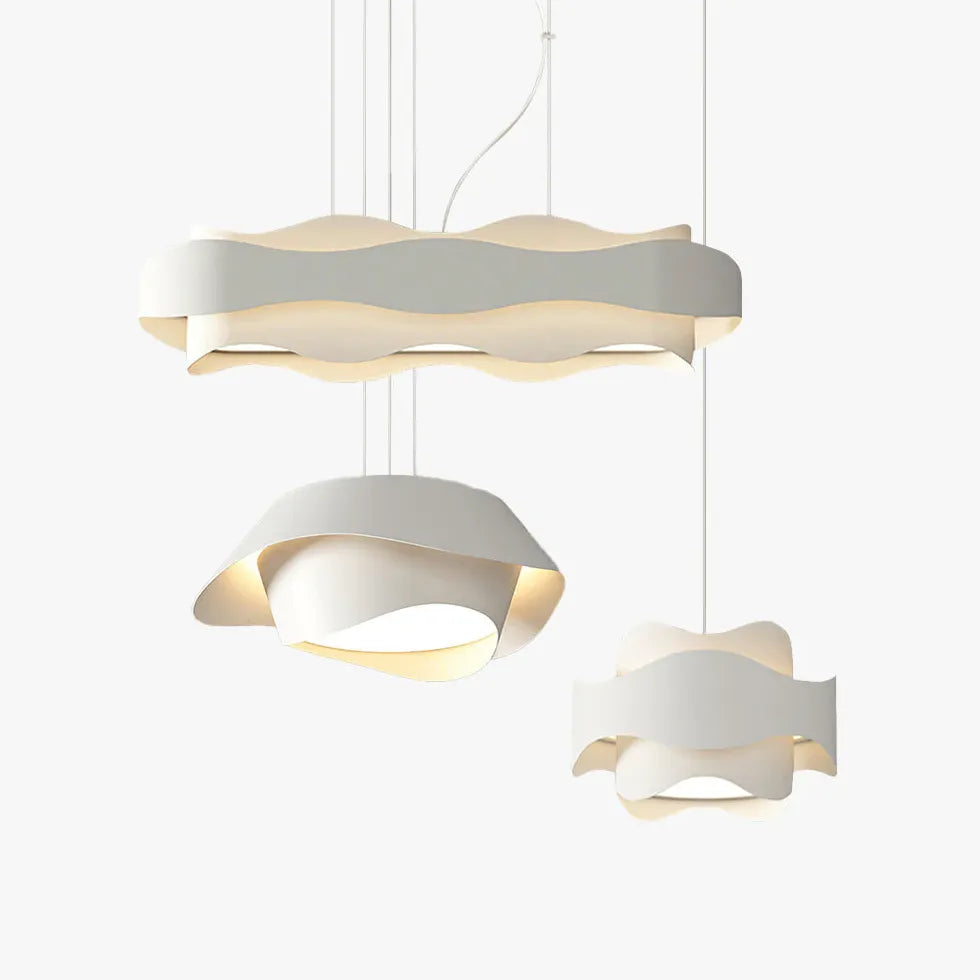 Lampadari sopra tavolo doppio strato ondulato - clowasit.com