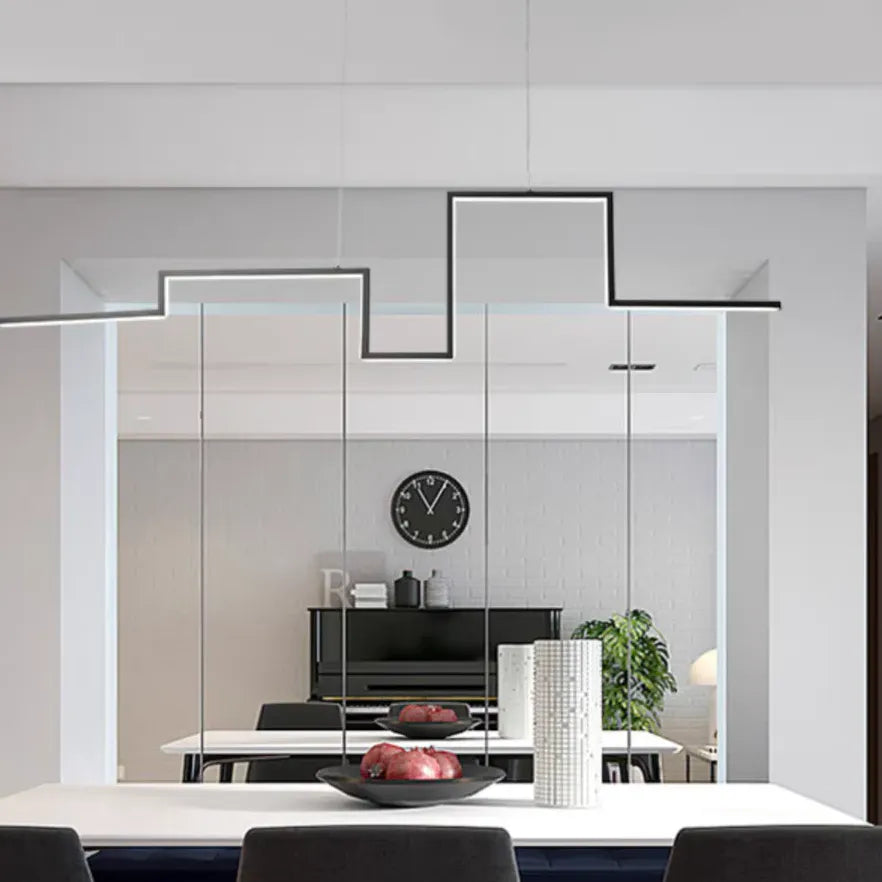 Lampadario tavolo moderno nero linee geometriche eleganti - clowasit.com