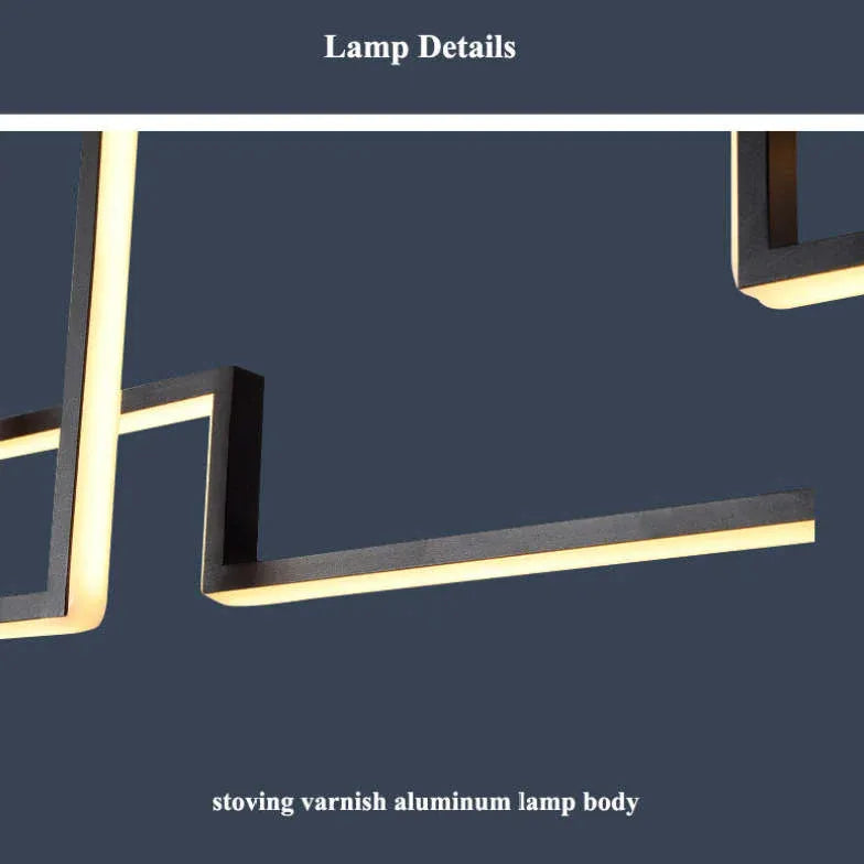 Lampadario tavolo moderno nero linee geometriche eleganti - clowasit.com